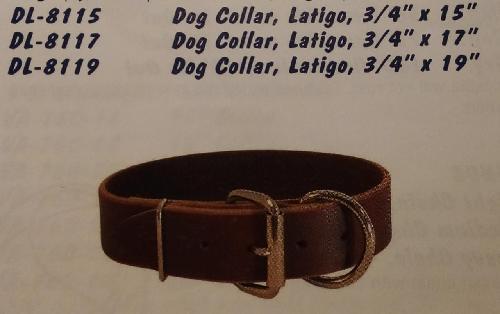Collar Dog Collar Latigo 3/4 X 19