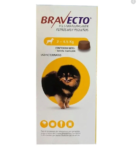 Bravecto Extra Chico 2kg.- 4.5kg